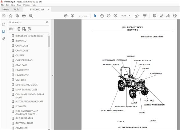 Kubota B7800HSD Tractor Parts Book Manual - PDF DOWNLOAD - HeyDownloads ...