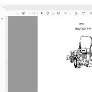 Kubota BH65 Backhoe Parts Books Manual - PDF DOWNLOAD