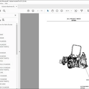 Kubota Backhoes BT600 Parts Manual - PDF DOWNLOAD