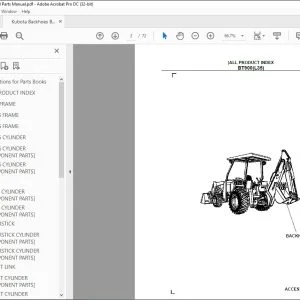 Kubota Backhoes BT900 Parts Manual - PDF DOWNLOAD