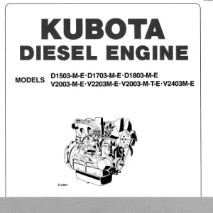 Kubota D1503-М-Е•D1703-М-Е•D1803-М-Е V2003-M-E•V220ЗМ-Е•V2003-M-T-E•V240ЗМ-Е Diesel Engine Operation's Manual - PDF DOWNLOAD
