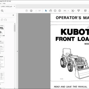 Kubota Front Loader LA482 LA682 Operators Manual - PDF DOWNLOAD