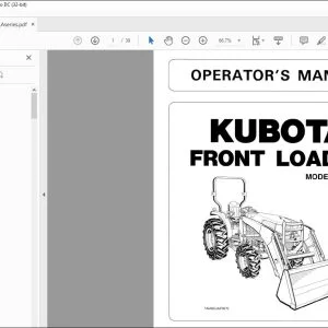 Kubota Front Loader LA514 LA724 LA854 Opertor's Manual - PDF DOWNLOAD
