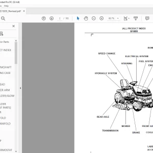 Kubota G1800 Tractor Parts Book Manual - PDF DOWNLOAD