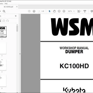 Kubota KC100HD DUMPER Workshop Manual - PDF DOWNLOAD