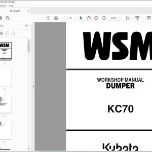 Kubota KC70 DUMPER Workshop Manual - PDF DOWNLOAD