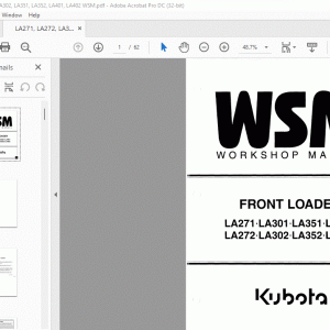 Kubota LA271·LA301·LA351·LA401 LA272·LA302·LA352·LA402 Front Loader Workshop Manual - PDF DOWNLOAD