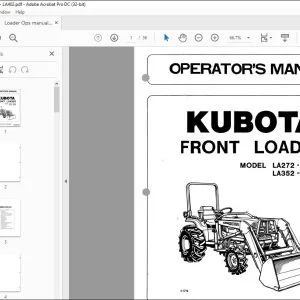 Kubota LA272 LA302 LA352 LA402 Front Loader Operator's Manual - PDF DOWNLOAD