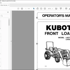 Kubota LA272.LA302 LA352.LA402 Front Loader Operator's Manual - PDF DOWNLOAD