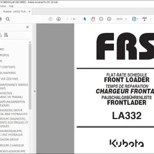 Kubota LA332 FRONT LOADER FLAT-RATE SCHEDULE Manual - PDF DOWNLOAD
