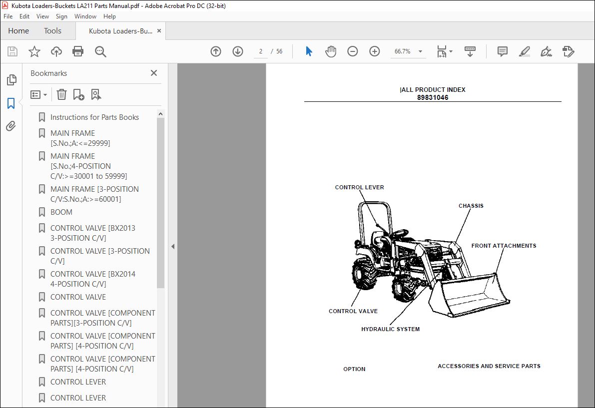 Kubota Loaders-Buckets LA211 Parts Manual - PDF DOWNLOAD - HeyDownloads ...