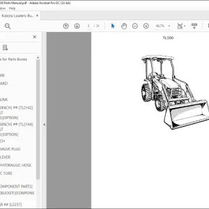 Kubota Loaders-Buckets TL500 Parts Manual - PDF DOWNLOAD