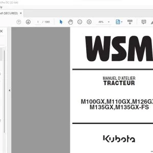 Kubota M8560 M9960 TRACTEUR MANUEL D’ATELIER - PDF DOWNLOAD (FRENCH)