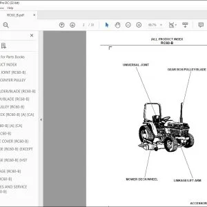 Kubota RC72-30B Mowers Parts Book Manual - PDF DOWNLOAD