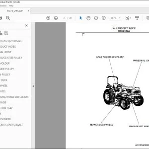 Kubota RC72-29A Mowers Parts Book Manual - PDF DOWNLOAD