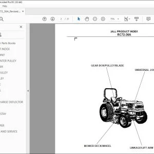 Kubota RC72-36A Mowers Parts Book Manual - PDF DOWNLOAD