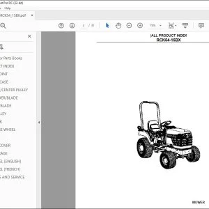 Kubota RCK54-15BX Parts Book Manual - PDF DOWNLOAD