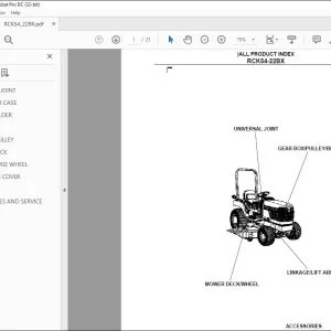 Kubota RCK54-22BX Parts Book Manual - PDF DOWNLOAD