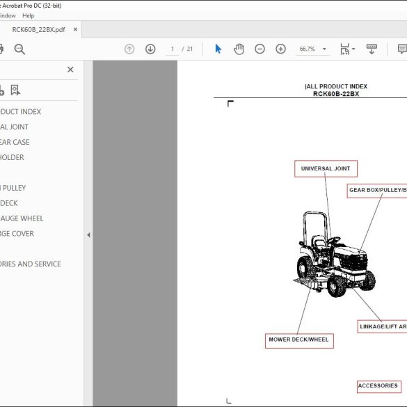 Kubota RCK60B22BX Parts Book Manual HeyDownloads Manual Downloads