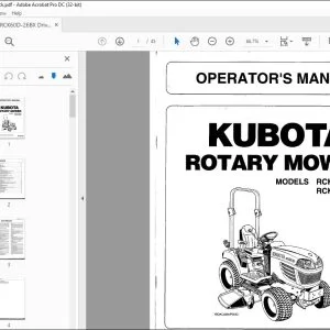 Kubota RCK60D-26BX RCK54D-26BX ROTARY MOWER OPERATOR'S MANUAL - PDF DOWNLOAD