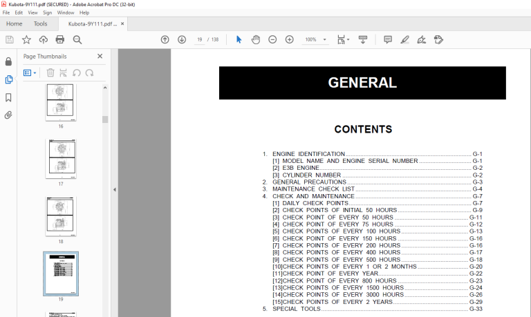 Kubota SM-E3B SERIES Diesel Engine Workshop Manual - PDF DOWNLOAD ...