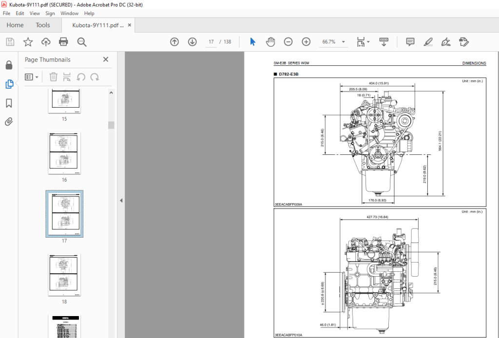 Kubota SM-E3B SERIES Diesel Engine Workshop Manual - PDF DOWNLOAD ...