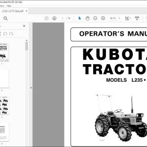 Kubota Tractor L235•L275 Operator's Manual - PDF DOWNLOAD