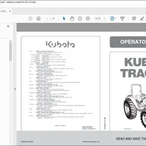Kubota Tractor M7040SUHD Operators Manual - PDF DOWNLOAD
