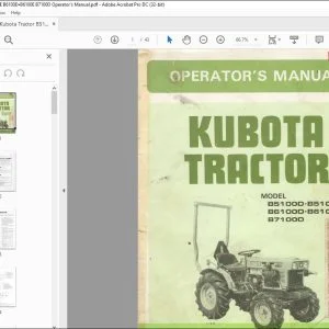 Kubota Tractor В5100D•B5100E В6100D•B6100Е B7100D Operator's Manual - PDF DOWNLOAD