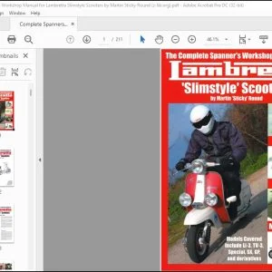 Lambretta Slimstyle Scooters Complete Spanners Workshop Manual - PDF DOWNLOAD