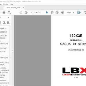Linkbelt 130X3E Excavadora MANUAL DE SERVICIO WLSM1306-00LL-ES - PDF DOWNLOAD (Spanish)