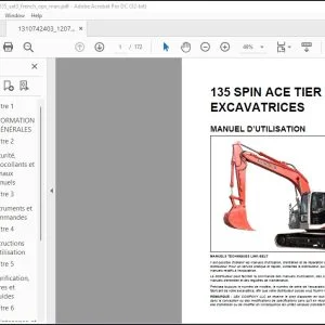 Linkbelt 135 SPIN ACE TIER III EXCAVATRICES MANUEL D’UTILISATION - PDF DOWNLOAD (French)