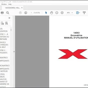 Linkbelt 145X3 Excavatrice MANUEL D'UTILISATION 145X3-OM-LXG-00-FR - PDF DOWNLOAD (French)