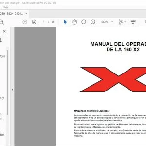 Linkbelt 160 X2 Excavadora MANUAL DEL OPERADOR 2104 - PDF DOWNLOAD (Spanish)