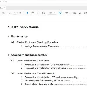 Linkbelt 160 X2 Excavator Shop Manual - PDF DOWNLOAD (Section 4 & 5 )