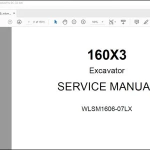 Linkbelt 160X3 Excavator Service Manual WLSM1606-07LX - PDF DOWNLOAD