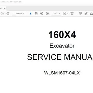 Linkbelt 160X4 Hydraulic Excavator Service Manual WLSM1607-04LX - PDF DOWNLOAD