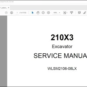 Linkbelt 210X3 Excavator Service Manual WLSM2106-08LX - PDF DOWNLOAD