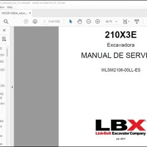 Linkbelt 210X3E Excavadora MANUAL DE SERVICIO WLSM2106-00LL-ES - PDF DOWNLOAD (Spanish)