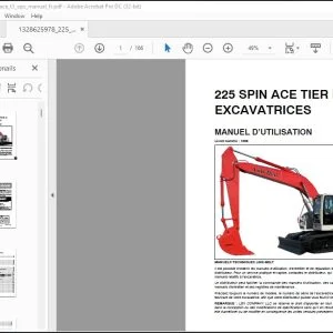 Linkbelt 225 SPIN ACE TIER III EXCAVATRICES MANUEL D’UTILISATION 1208 - PDF DOWNLOAD (French)