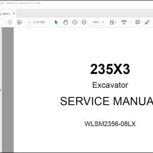 Linkbelt 235X3 Excavator Service Manual WLSM2356-08LX - PDF DOWNLOAD