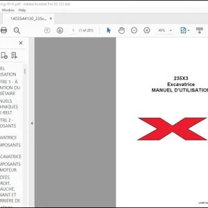 Linkbelt 235X3 Excavatrice MANUEL D'UTILISATION 235X3-OM-LXG-00-FR - PDF DOWNLOAD (Spanish)