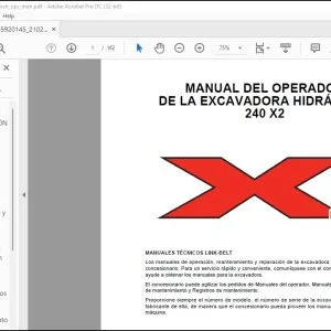 Linkbelt 240 X2 EXCAVADORA HIDRÁULICA MANUAL DEL OPERADOR 2102 - PDF DOWNLOAD (Spanish)