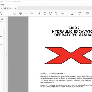 Linkbelt 240 X2 Hydraulic Excavator Operator's Manual 2102 - PDF DOWNLOAD