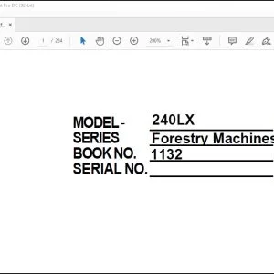 Linkbelt 240LX Forestry Machine Operator's Manual 1132 - PDF DOWNLOAD