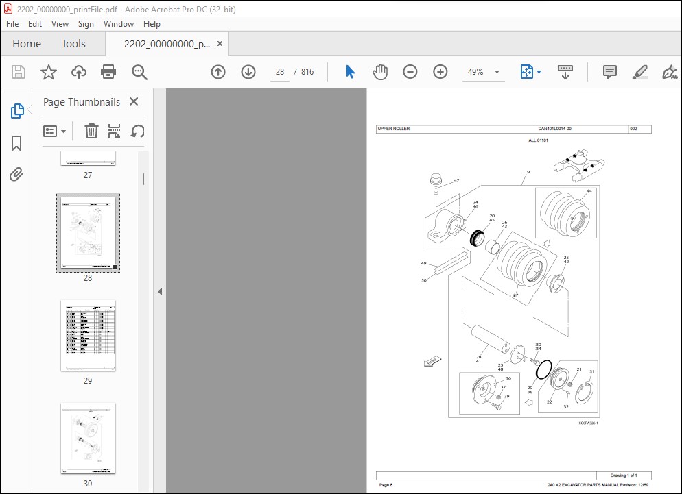 Linkbelt 240X2 Excavator Parts Manual 2202 - PDF DOWNLOAD ...