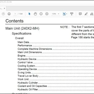 Linkbelt 240X2-MH Hydraulic Excavator Shop Manual - PDF DOWNLOAD