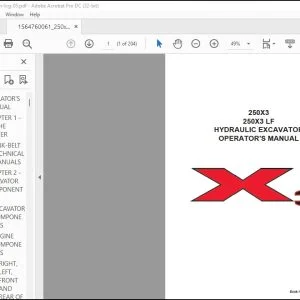 Linkbelt 250X3 250X3 LF Hydraulic Excavator Operator's Manual 250X3-OM-LXG-05 - PDF DOWNLOAD