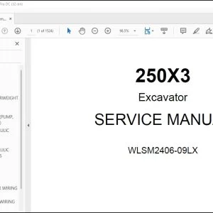 Linkbelt 250X3 Excavator Service Manual WLSM2406-09LX - PDF DOWNLOAD