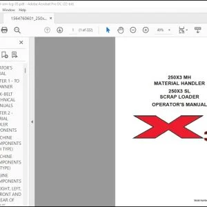 Linkbelt 250X3 MH Material Handler 250X3 SL SCRAP LOADER Operator's Manual 250X3MHSL-OM-LXG-05 - PDF DOWNLOAD
